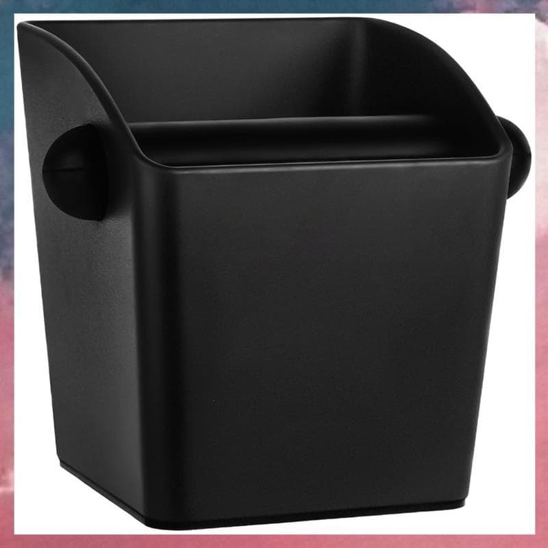 (Rjqx) Espresso Knock Box Quadrado Parede Lateral Alta Prevenção De Respingos Design Absorção De Choque Antiderrapante