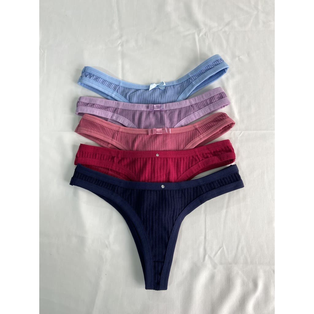 Kit 5 Tangas Canelada Márcia Moda Feminina