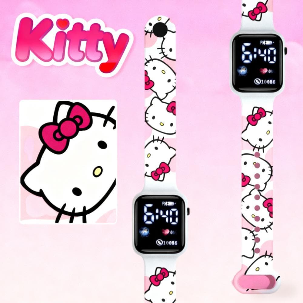 Relógio Digital Kitty Kuromi Infantil  Presente Watch Infantil Menina