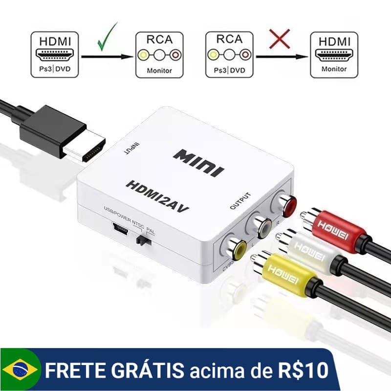 Mini Adaptador Conversor  - Mini HD Video Converter