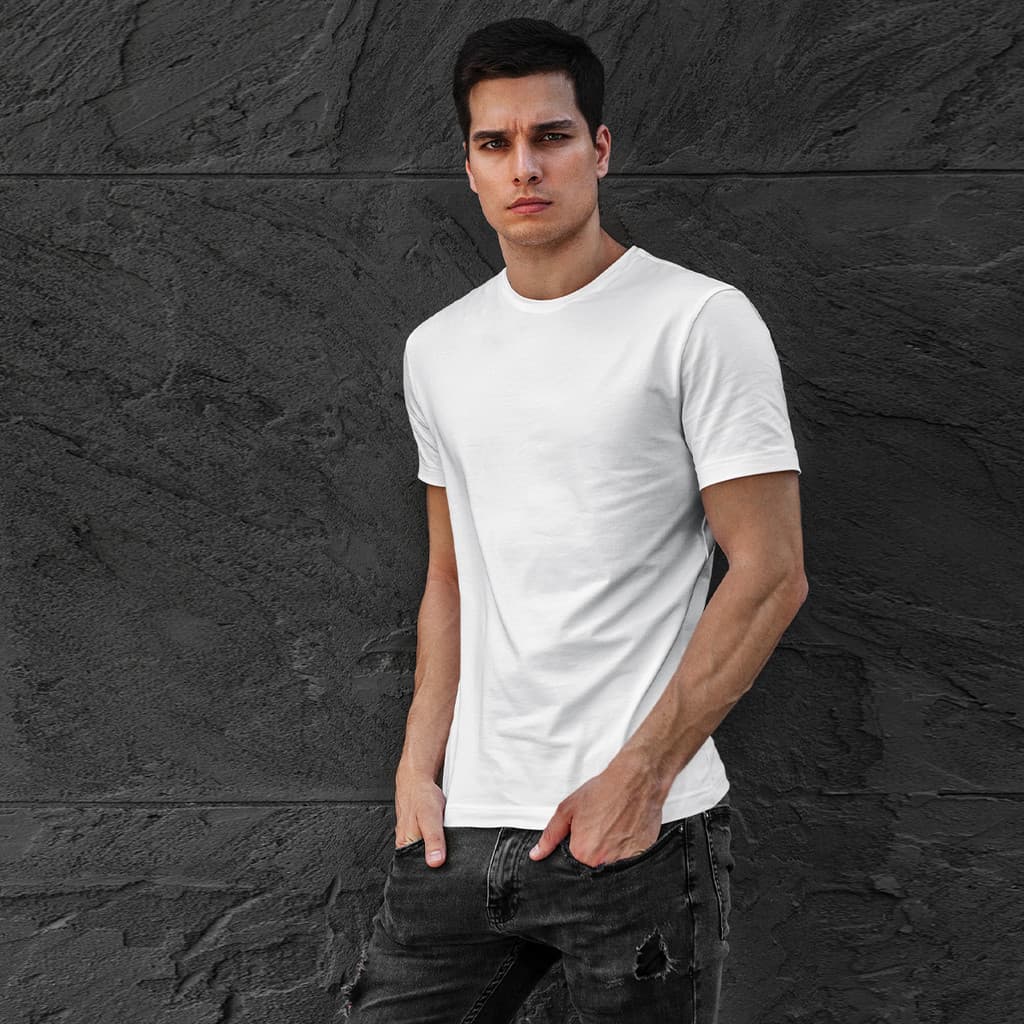 Camisa Masculina Branca Camiseta Casual Algodão Premium Moda Style
