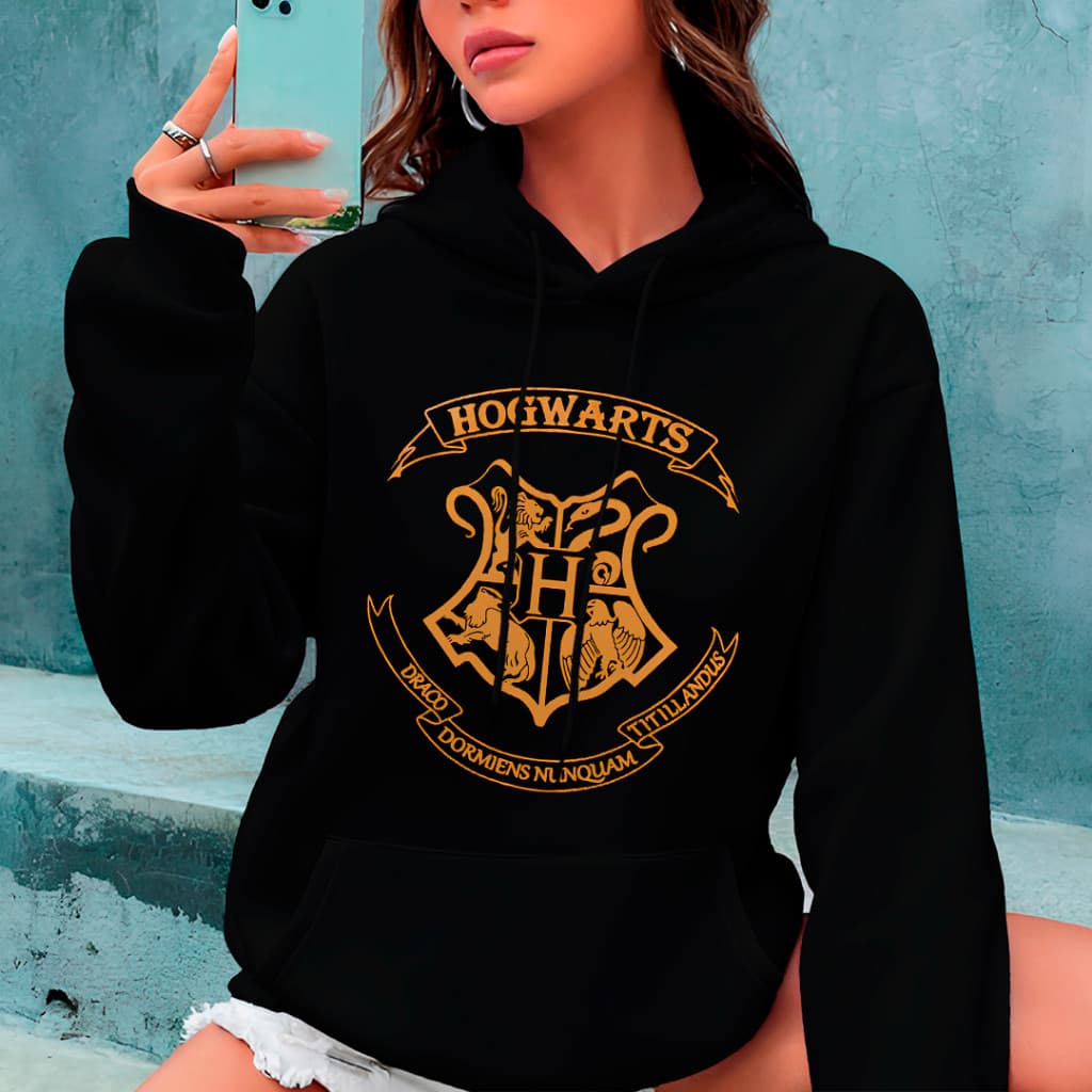 Blusa de Frio  Harry Potter Moletom Canguru Com Capuz Feminino Masculino Envio (unissex)