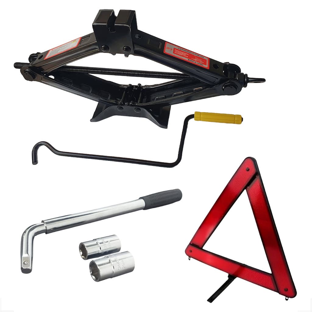 Kit Macaco 2 Ton + Triângulo Sinalizaçao + Chave Extensivel