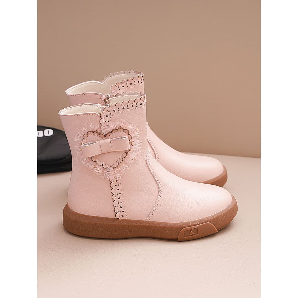 Meninas princesa botas Mid-Tube mais veludo engrossado crianças botas de algodão 2025 inverno novo estilo grande algodão