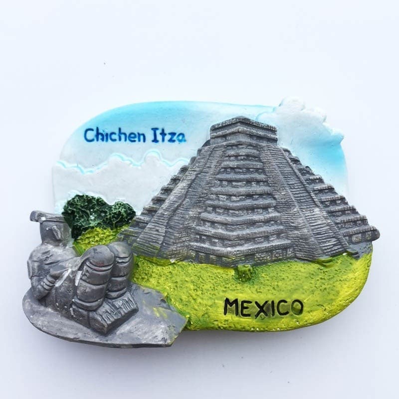Ímã de Geladeira em Resina 3D da Civilização Maia no Sítio de Chichen Itza, no México, Souvenir Criativo Feit 7J2M