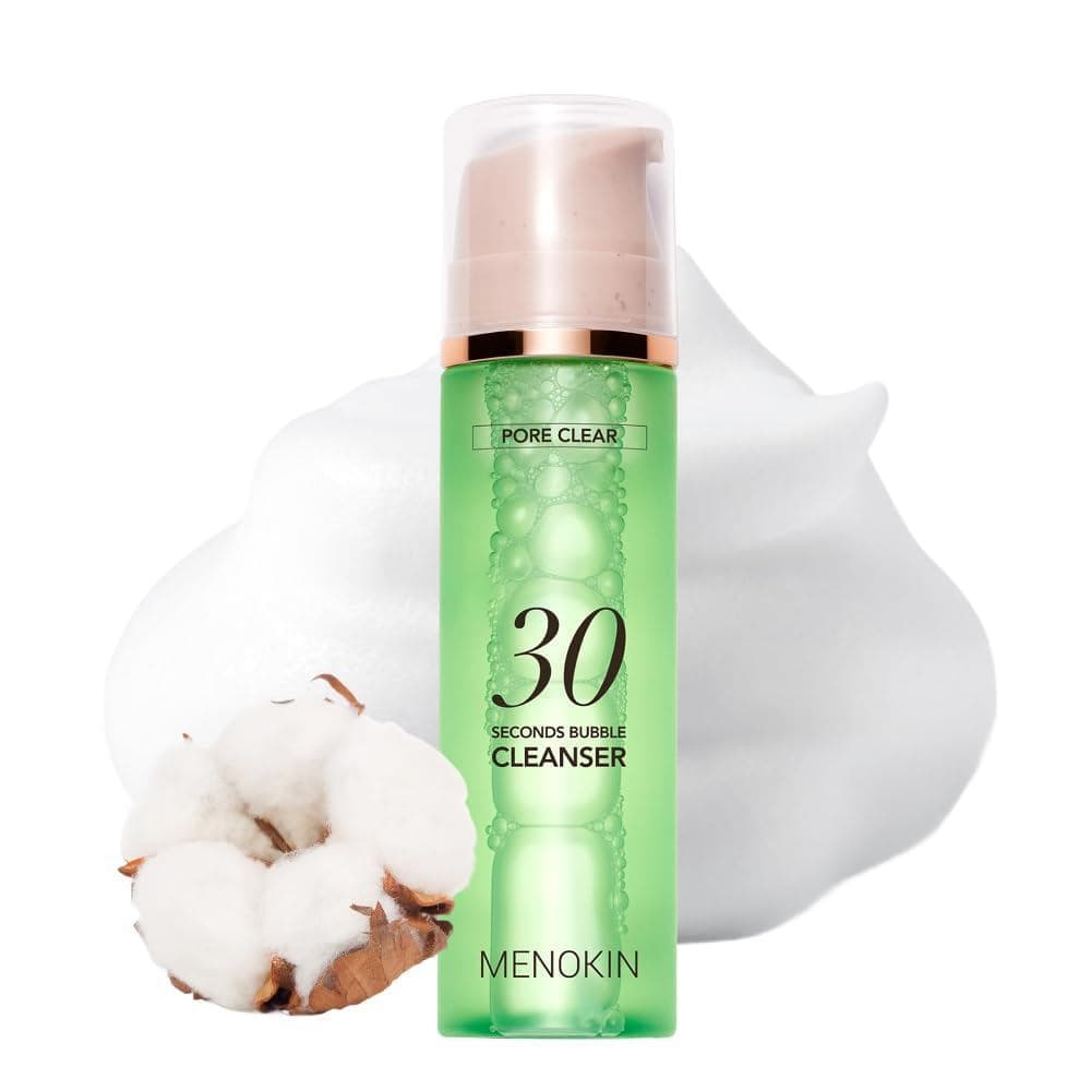 MENOKIN Cotton Cloud Bubble Cleanser [Limpa os poros] Argila verde, Baixo valor de pH, Loção de limpeza profunda dos por