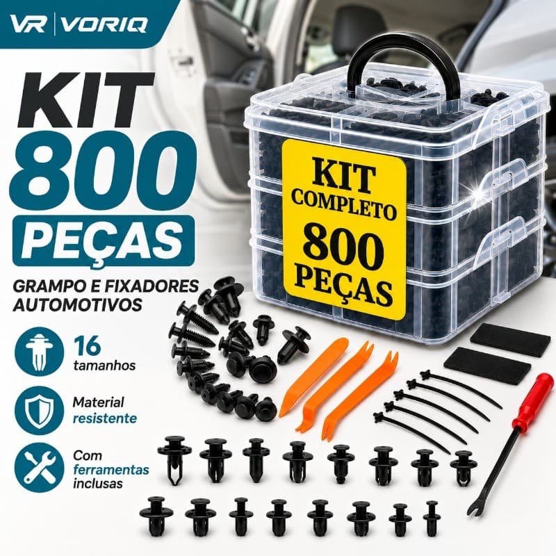 Kit 800 Peças Presilha Clipe Fixacao Carro Painel Rebite Automotivo Reparo Universal Parachoque Paralama Rebite Plastico