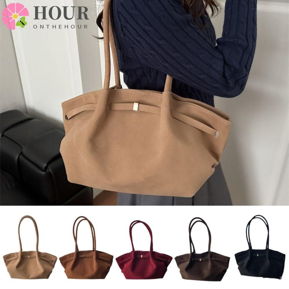Sacola De Hora , Bolsa Vintage Fosca De Veludo Nas Axilas De Bolso Interno De Material De Camurça De Cor Sólida
