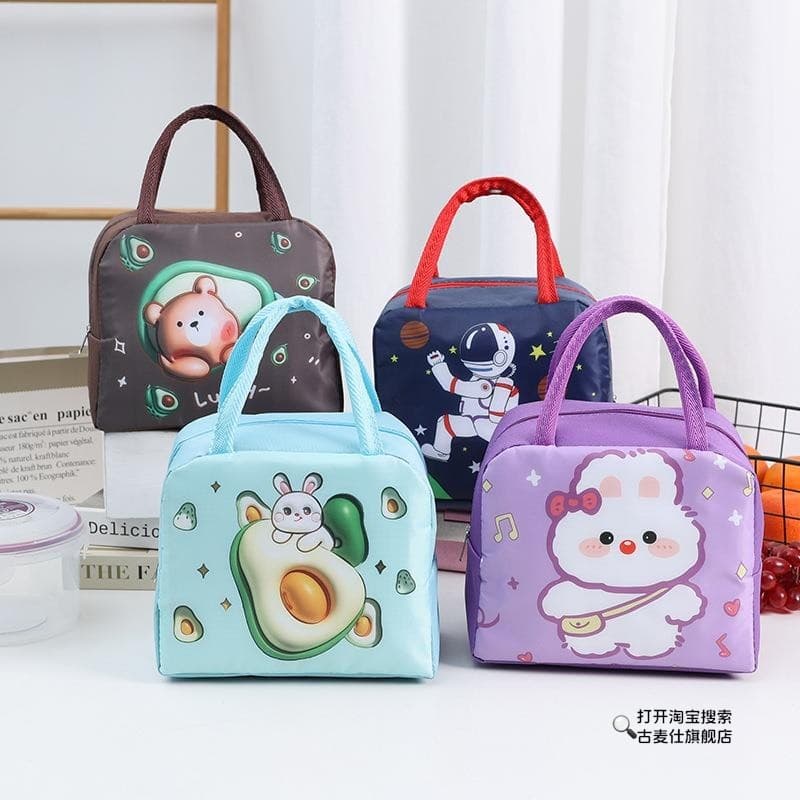 Alto valor com lancheira estudantes da escola primária lancheira saco bolsa crianças dos desenhos animados saco térmico