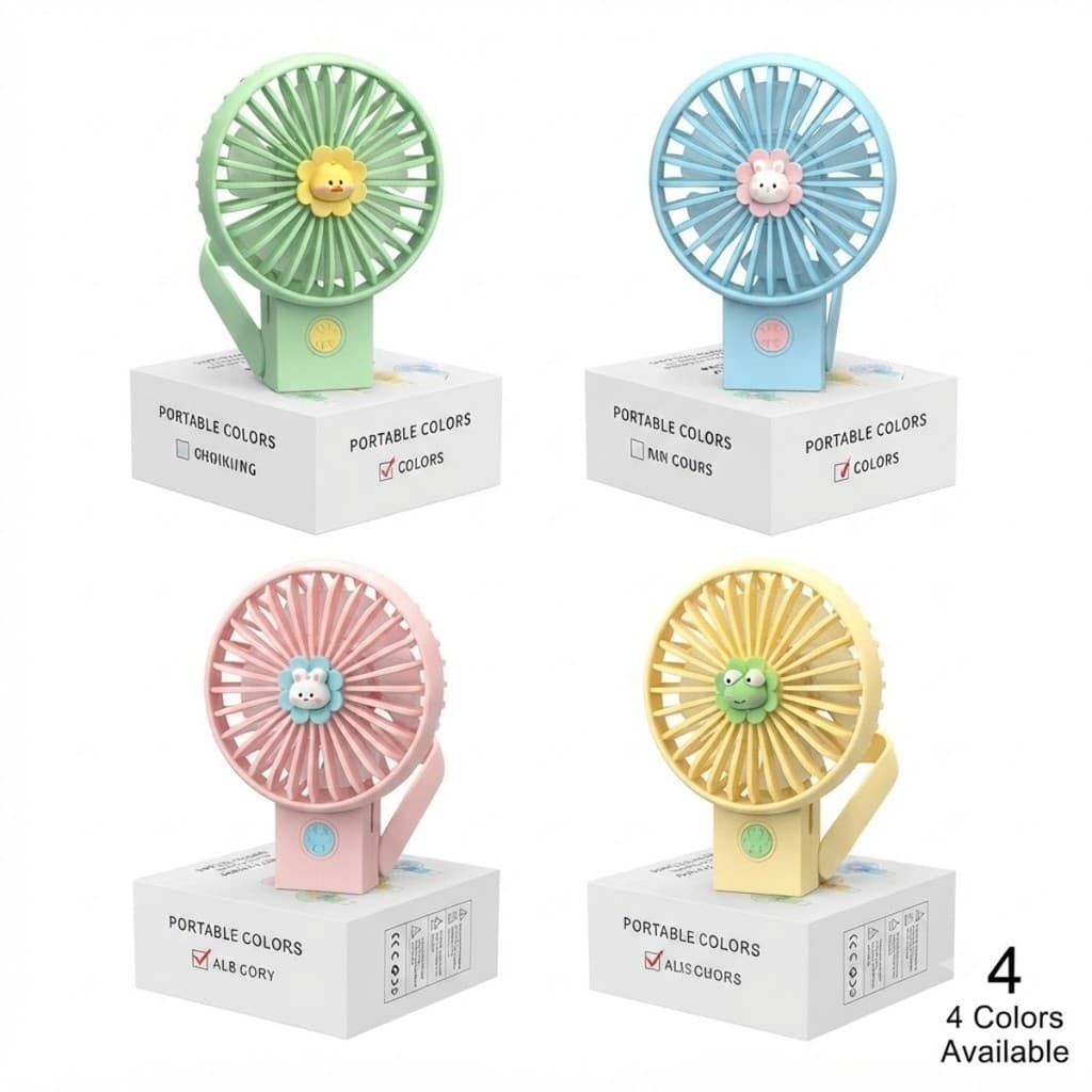 Mini Ventilador Portátil de Mão com Design Fofo  Silencioso e Compacto, Perfeito para o Verão YS2269