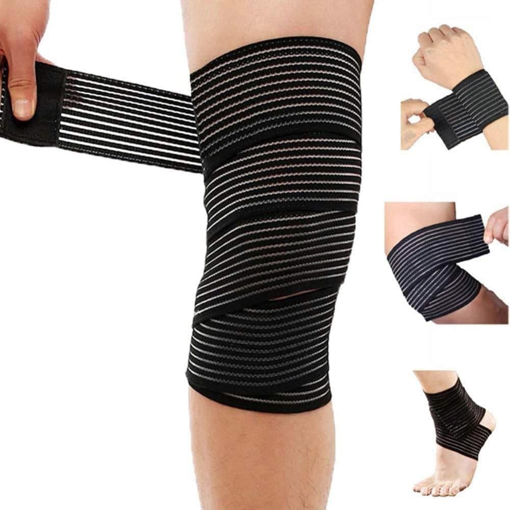 Joelheira elástica extra longa, adequada para pernas, fascite plantar, estabilização de ligamentos, design unissex.   XB