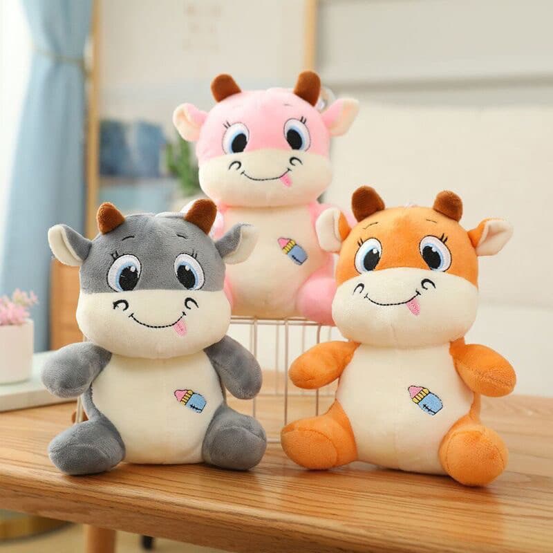 Pelúcia Vaquinha Fofa 35cm Boneco de Plush Macio Kawaii Decorativo Presente Infantil