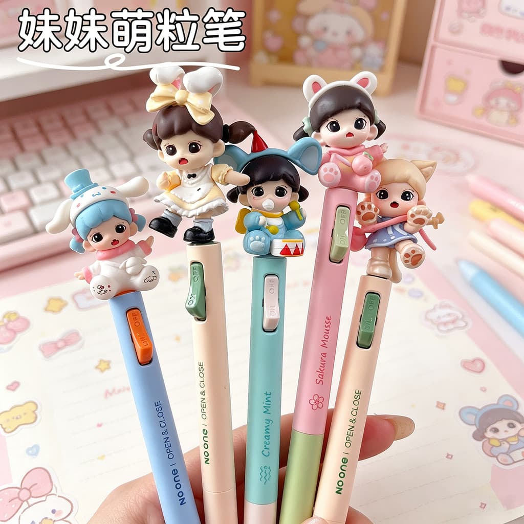 Criativo bonito bebê zorra bebê zorra mudou caneta do bebê menina de alto valor papelaria DIY artesanal Gel caneta prese