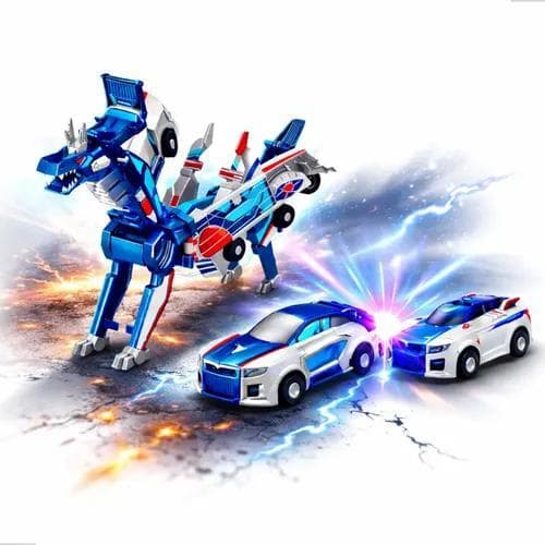 Carrinho Que Vira Dragão 2 Em 1 Magnético Bate E Transforma