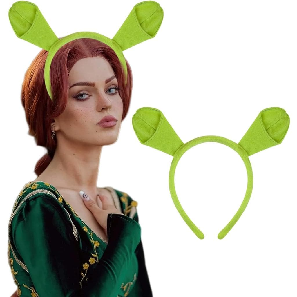 Ogre Green Ears Headband Plush Elf Headpiece Alien Hair Hoop Animal Ear for Halloween Party Costume Accessories