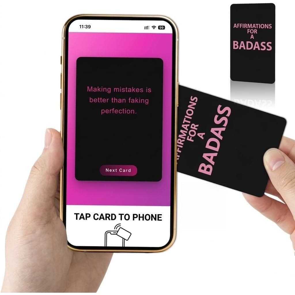 Cartão NFC de Afirmações Incríveis, Todas as 365 Afirmações em Uma Única Cartão Fina, Toque no Telefone para Revelar Men