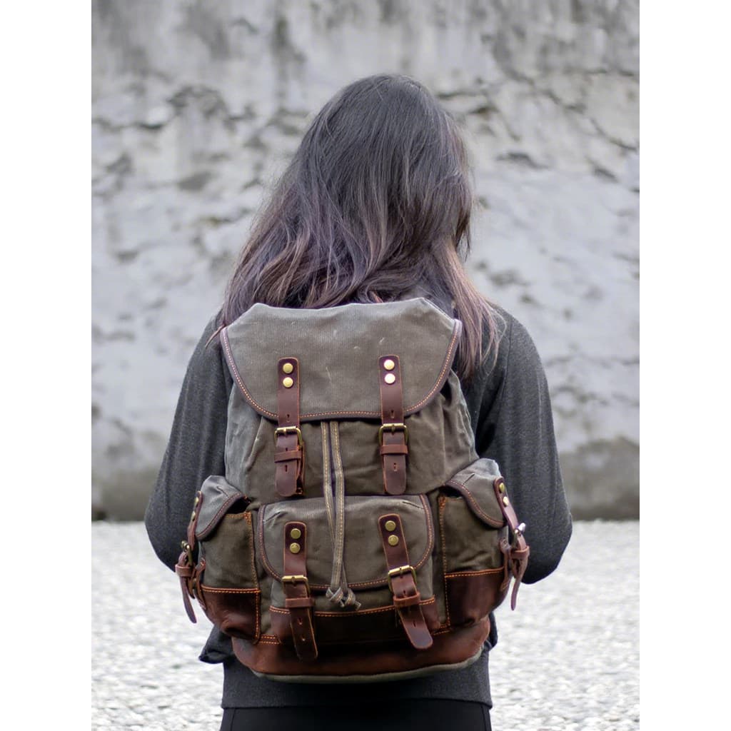 Réplica da segunda guerra mundial mochila Casual pimenta sal mochila motocicleta saco de viagem lona montanhismo saco do