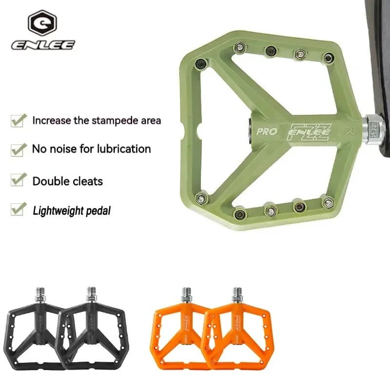 Pedal de Nylon para Bicicleta ENLEE, Ultra Leve, com Rolamento DU Selado, Redução de Velocidade, Antiderrapante para XC
