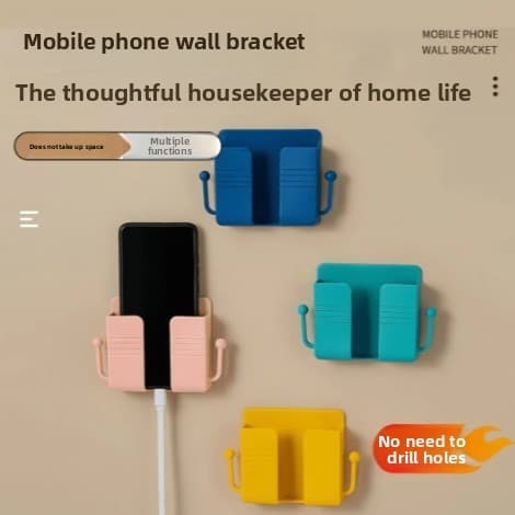 Prateleira de cabeceira caixa de armazenamento de parede suporte do telefone móvel pegajoso suporte de carregamento do t