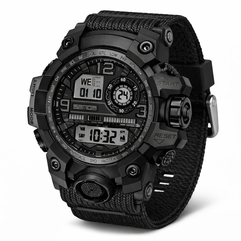 Relógio Esportivo Masculino Mud Visual Duplo Digital Analógico Resistente à Agua