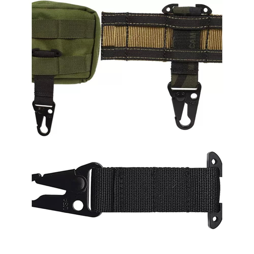 Clipe de cinto tático em forma de T suporte Molle clipe mochila colete saco clipe de aço inoxidável Olecranon gancho Mul