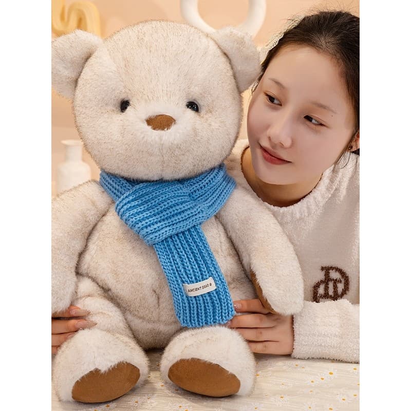 Bonito cachecol urso boneca bonito abraço urso brinquedo de pelúcia urso de pelúcia boneca crianças dormir travesseiro m