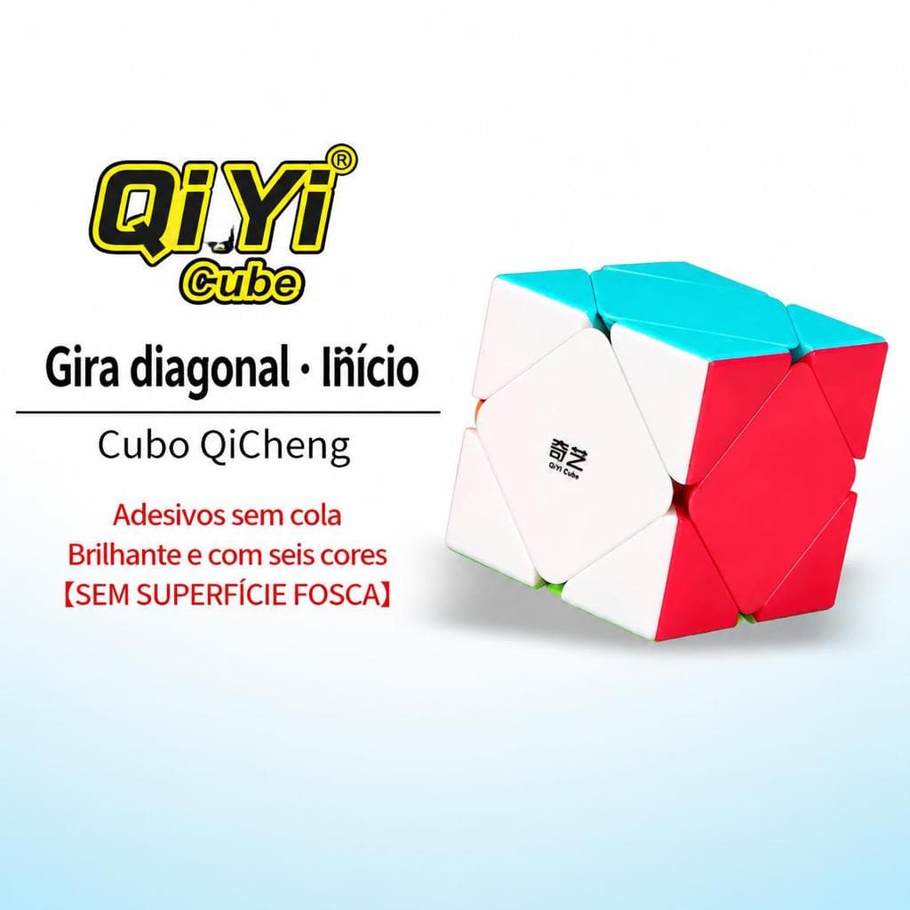 Qiyi Cubo Skewb Qicheng Stickerless Colorido Giro Suave ABS Atóxico Brinquedo Educativo Iniciantes Colecionadores