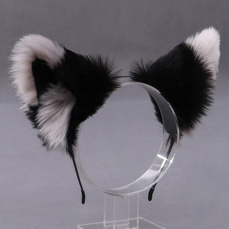 Lolita Animal Gato Raposa Orelha Aros De Cabelo Cosplay Pele Sintética Hairband Meninas Halloween Presente Do Dia Dos Na