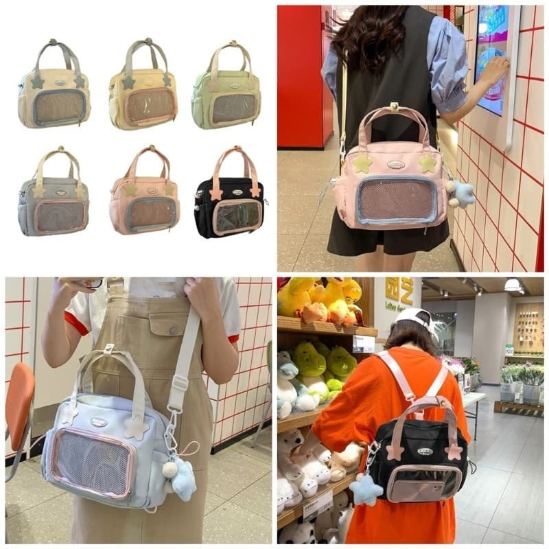 MR Claro Bolsa De Ombro Estudante Mochila Estilo Japonês Mensageiro Harajuku Itabag Estética Crossbody Pequeno B USUD