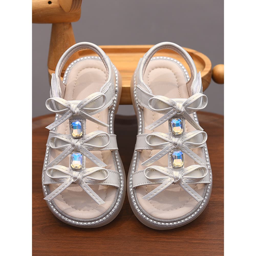 Meninas sandálias crianças sapatos strass moda meninas princesa crianças sapatos 2026 verão novo estilo dedo do pé abert