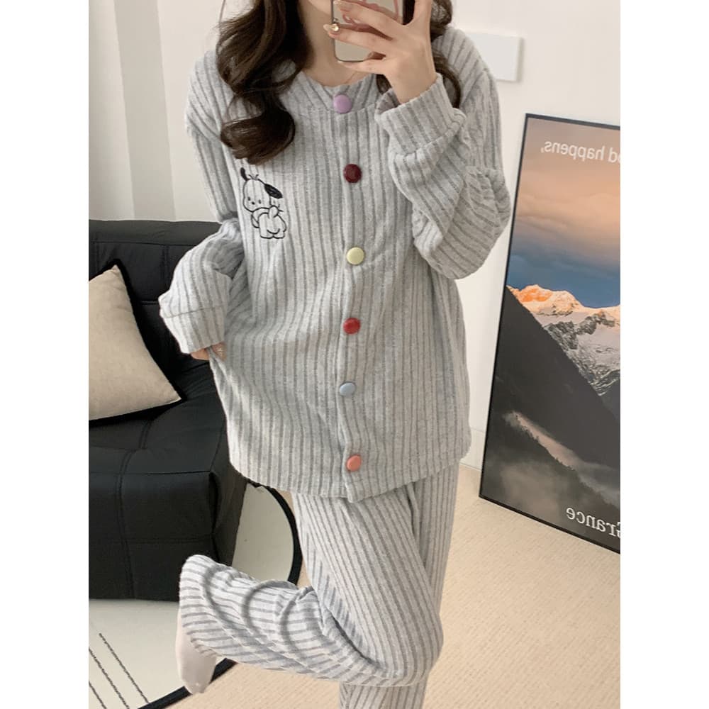 Pacha cão alemão veludo pijamas feminino outono inverno dos desenhos animados bonito Cashmere engrossado quente senhoras