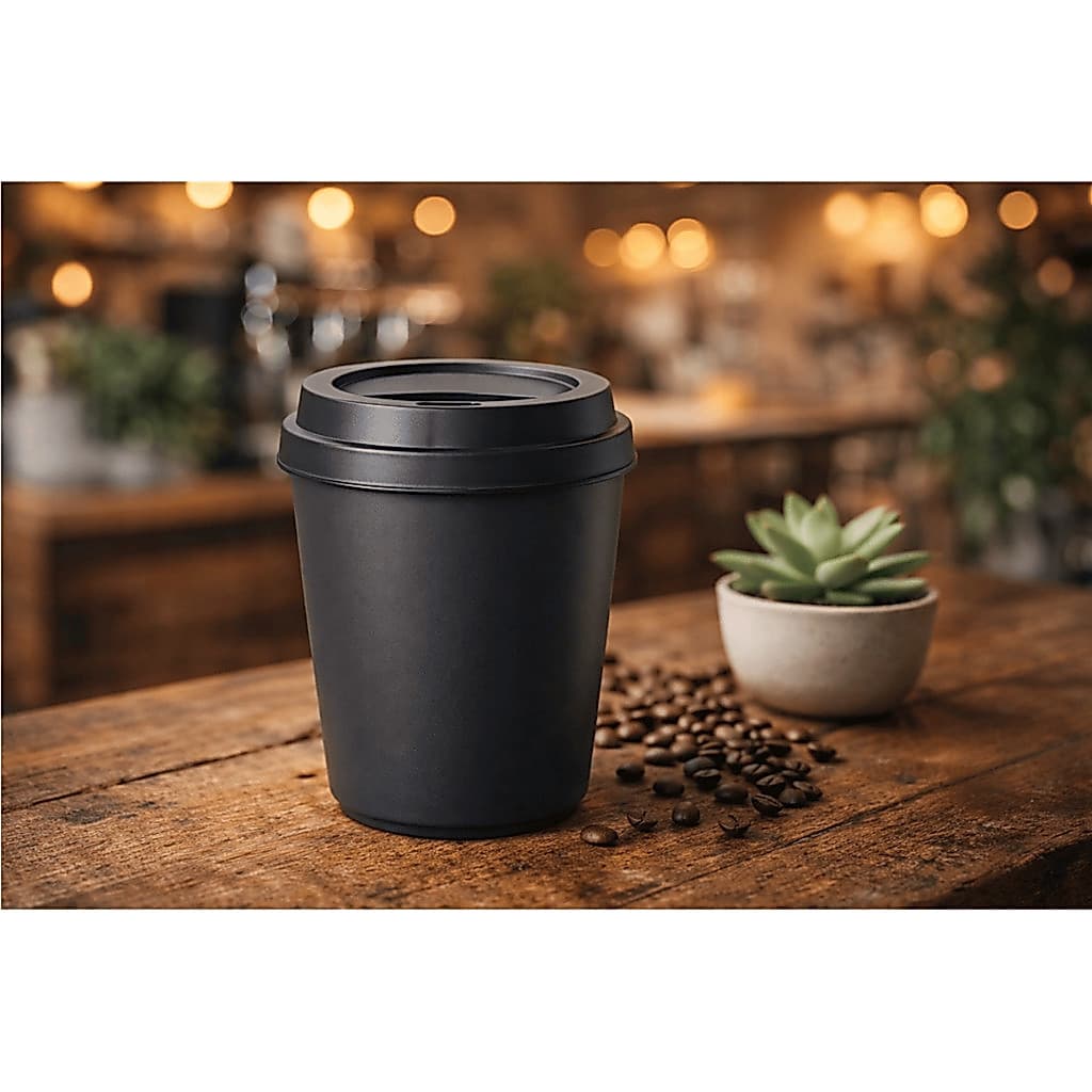 kit 50 Copos Ecologic 200 com Tampa Bucks PP - Flexível e Resistente para Café e Chá