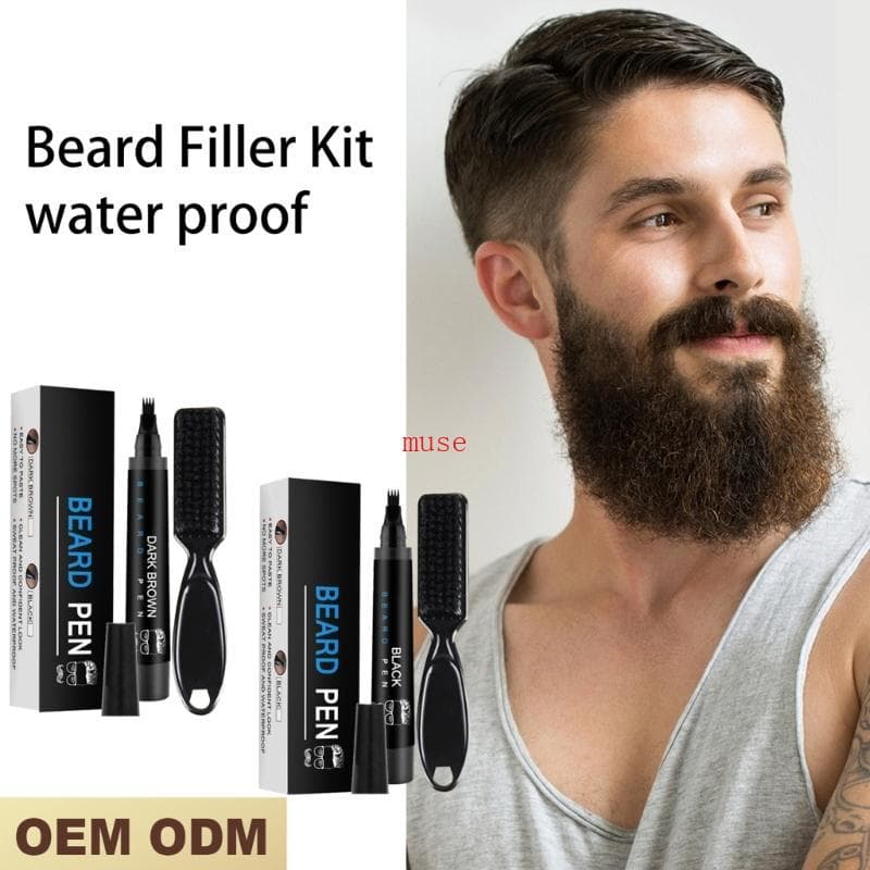 Caneta Barba Homem Lápis Enchimento Realçador Escova À Prova Dwaterproof Coloração Preto Marrom Moldar