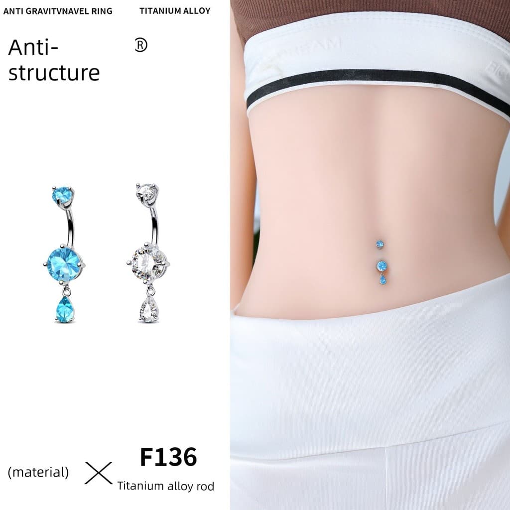 piercing umbigo piercing de barriga piercing umbigo prata F136 haste de liga de titânio, sem desbotamento, unha Umbilica