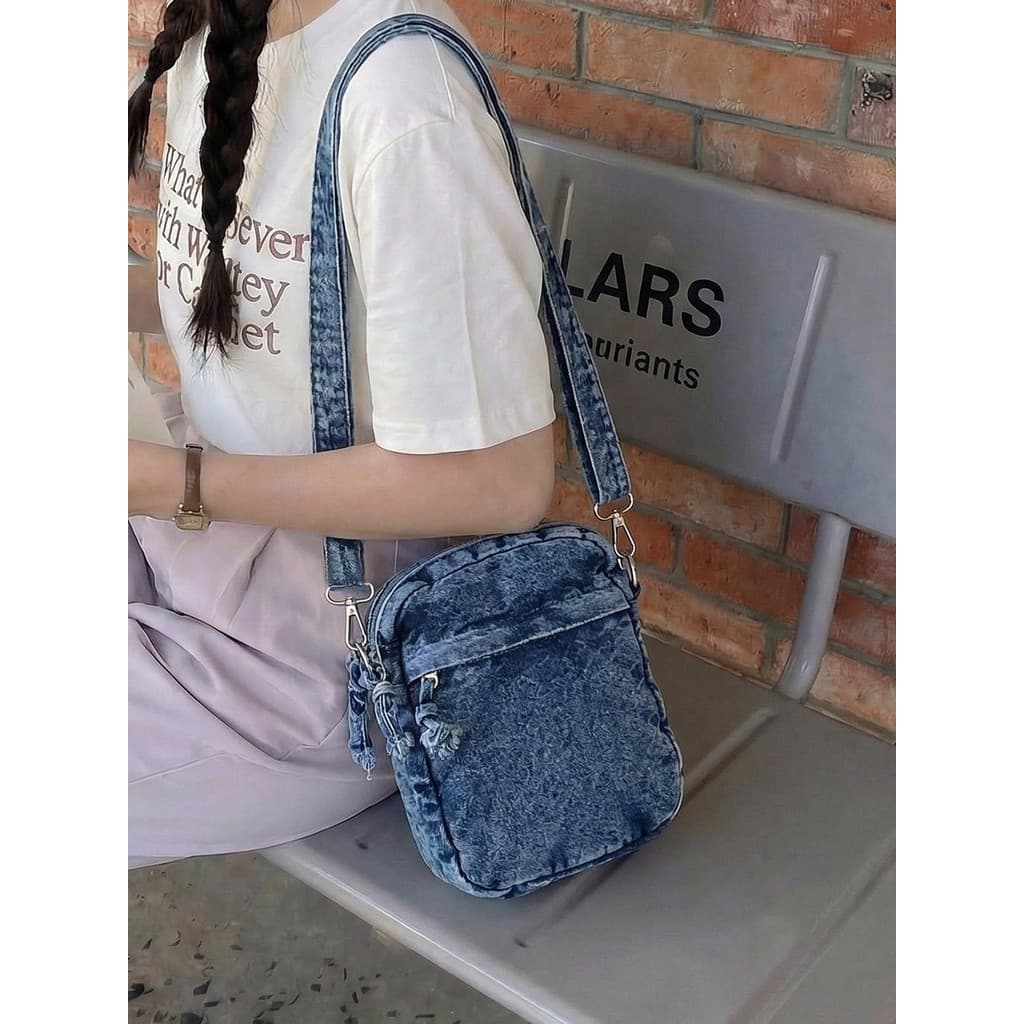 Casual Denim saco do telefone móvel 2026 novo estilo meninas Mini lona bolsa de ombro único na moda legal feminino saco