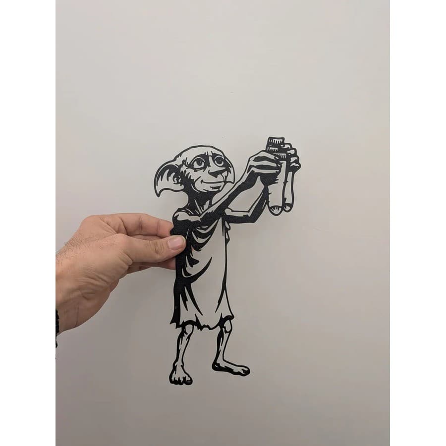Quadro Decorativo Dobby Harry Potter 3D Parede Silhueta Geek Decoração Impressão 3D