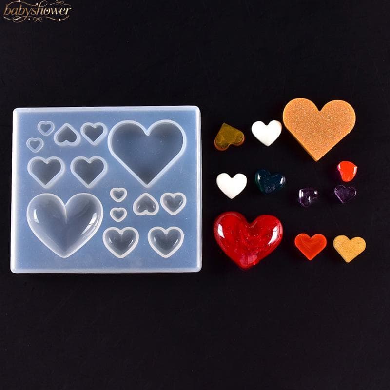 Babyshow 3D Amor Coração Forma Molde De Silicone Resina Cola Epoxy Cozinha Bolo Cozimento Decoração Chocolate DIY Jóias