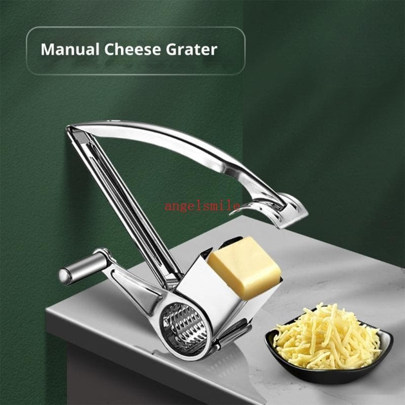 Ralador Queijo Rotativo Multifuncional Cortador Tambor Aço Inoxidável Manual Portátil