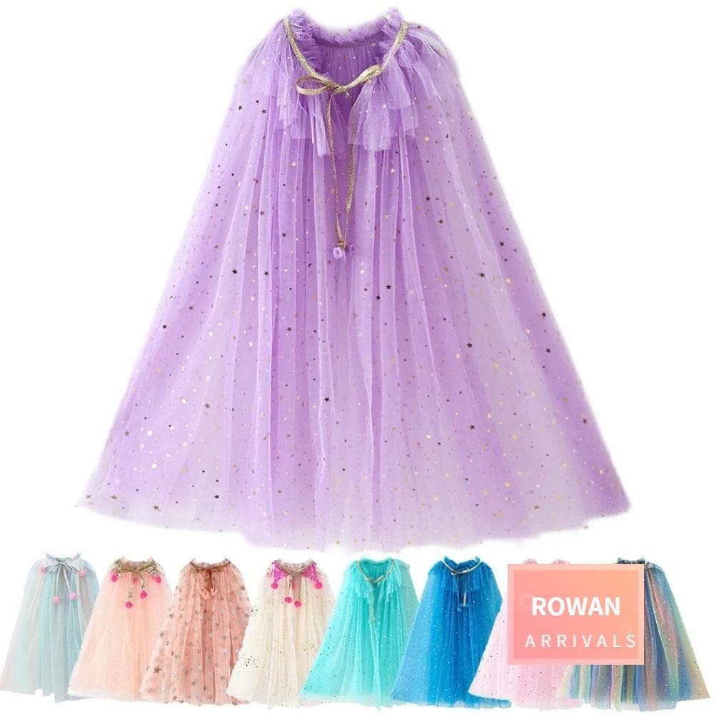 ROWANBA Capa De Fantasia Infantil , Roupas De Festa De Carnaval Doce , Princesa Para Meninas Tule Fofa