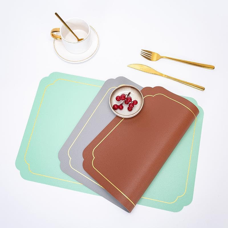 2022 novo estilo estilo nórdico couro Placemat Material do plutônio duas cores rendas mesa de jantar esteira restaurante