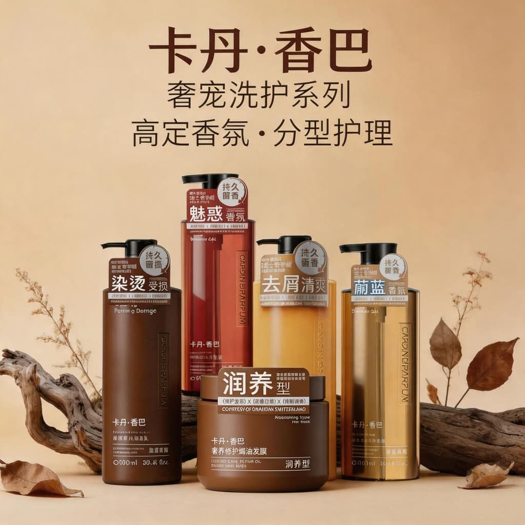 Kadan Shamba Shampoo Anticaspa Azure Charm Gel de Banho Fragrância de Longa Duração Suavizante Máscara de Cabelo Conjunt