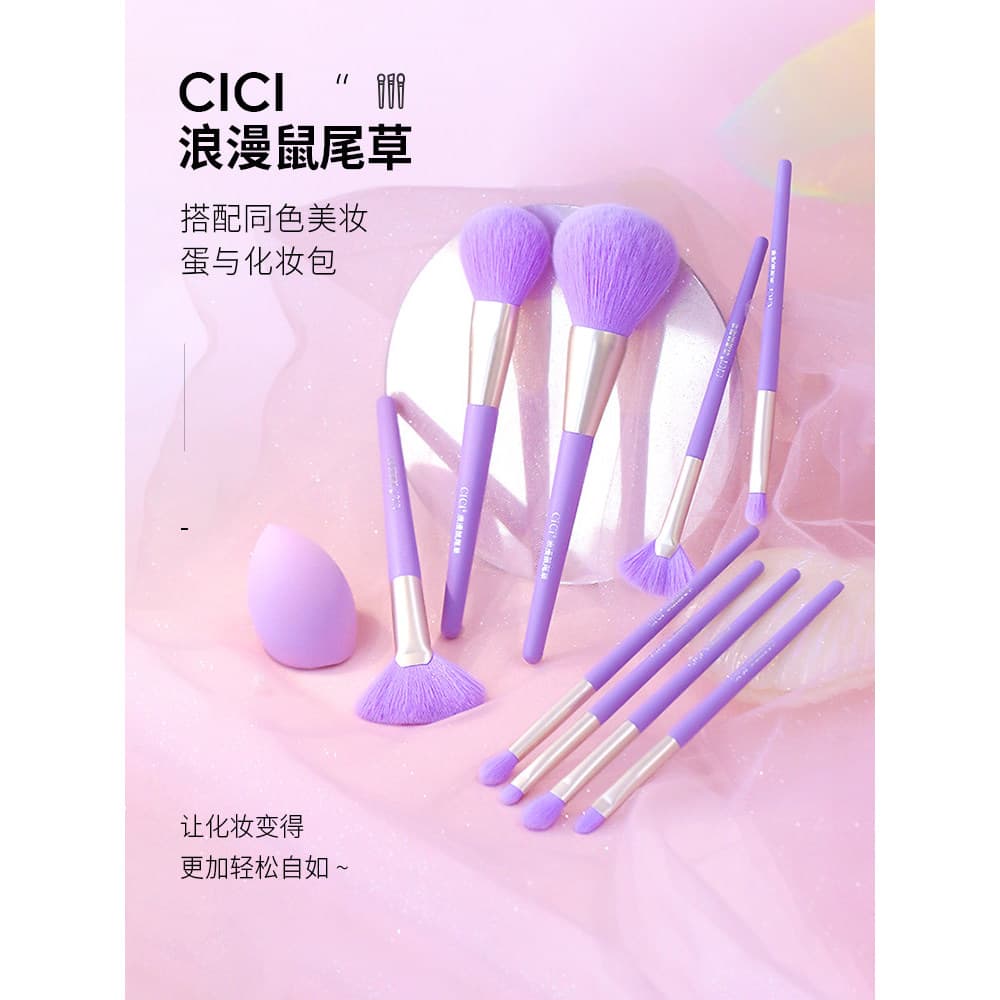 Cici Pincel de maquiagem Purple Sage 10 Pincéis de maquiagem para estudantes Pincel de maquiagem Ferramenta de ar