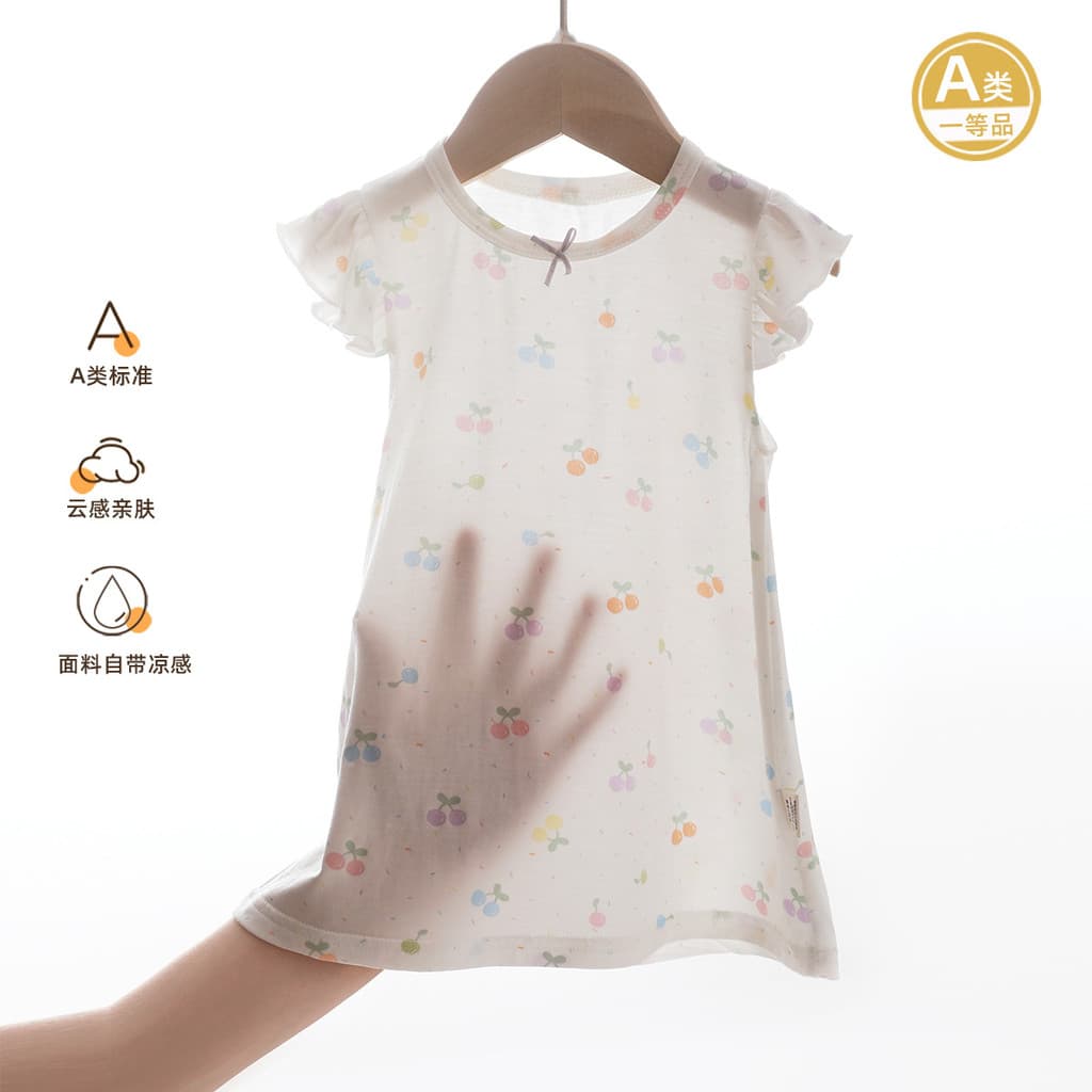 [Verão ultrafino] vestido infantil estilo fino verão novo produto camisola de bebê pijama de menina novo
