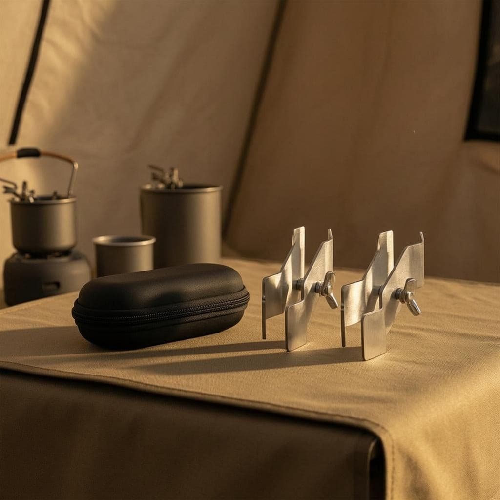 2 Peças Conjunto De Braçadeira De Vagão De Acampamento Ajustável Guarda-Chuva Pólo Kit Wagon Suporte Portátil Ao Ar Livr