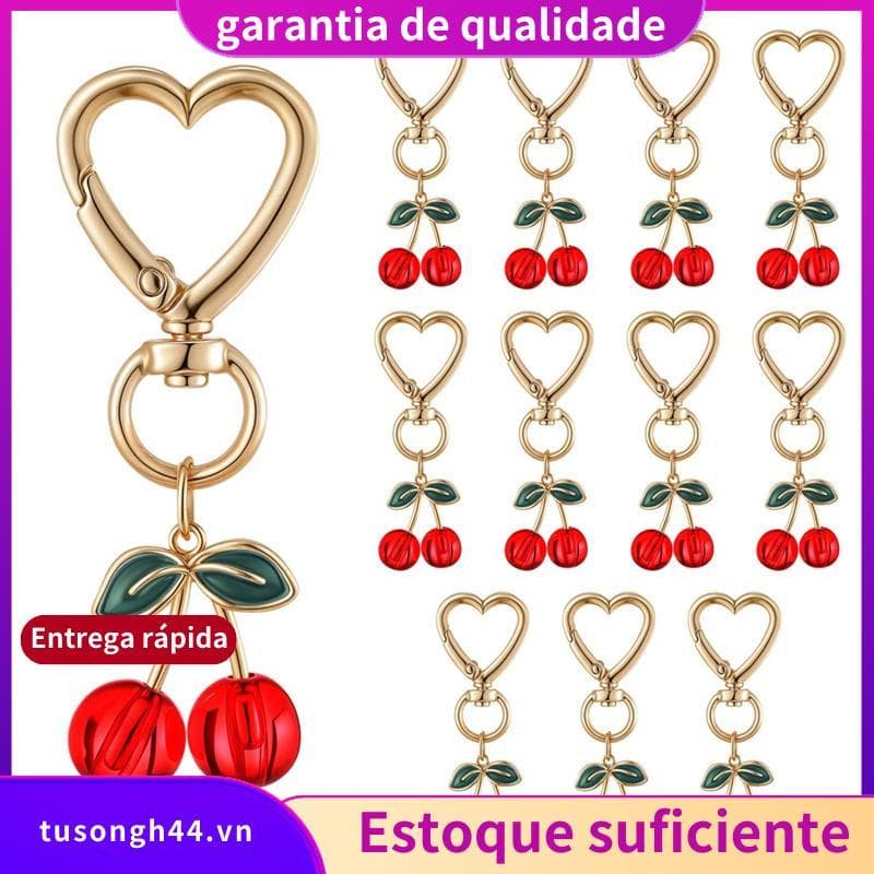 12 Peças Chaveiro Cereja Bolsa Amuletos Ideais Para Bolsas E Presentes jimarnoldbr