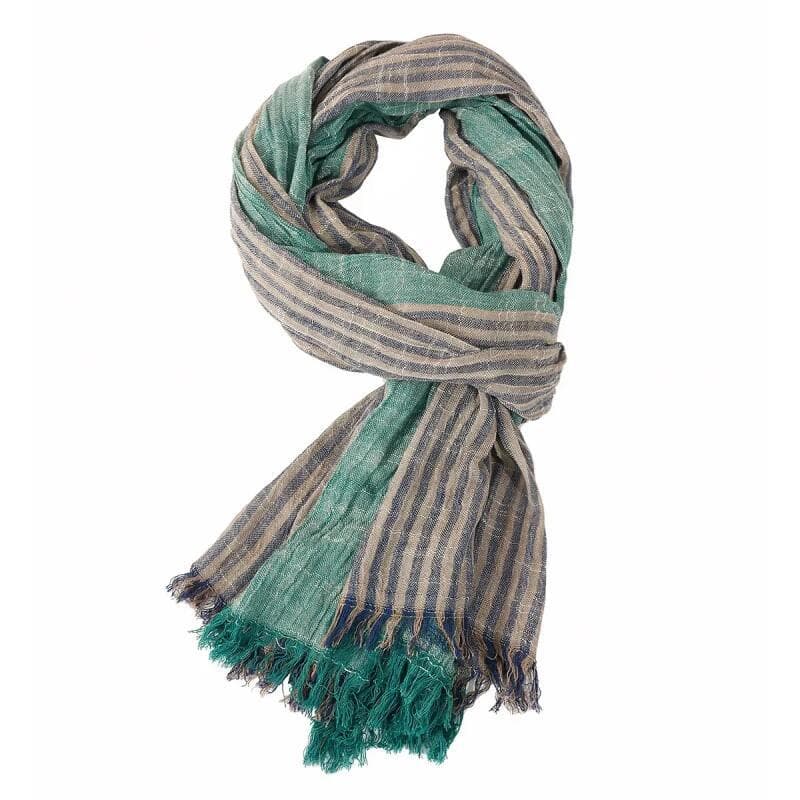 Moda Masculina Cachecol Listrado Algodão Linho Cachecóis Outono Inverno Quente Pashmina Marca Xale Borla Bufandas