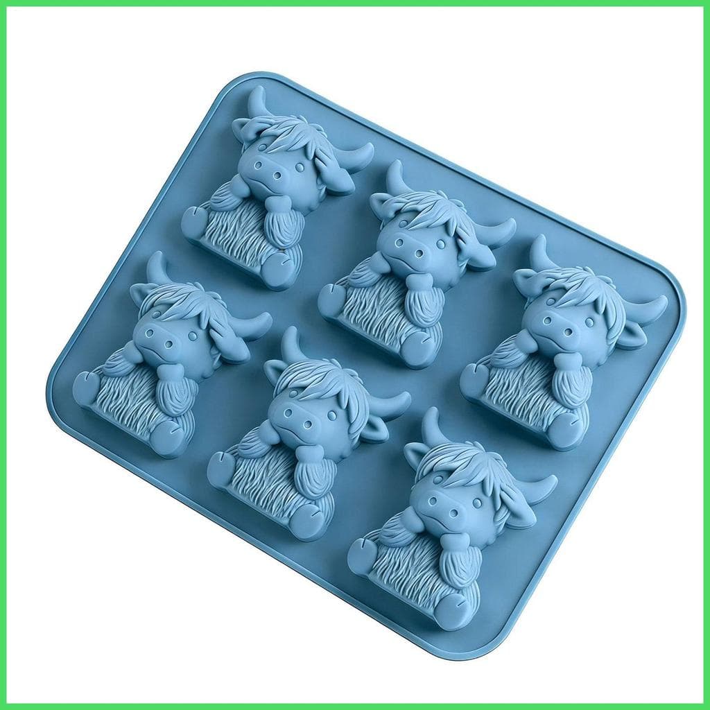 Bandeja De Gelo 6 Cavidades Vaca Antiaderente Fabricante Uísque Molde Cubo Para Freezer Cocktail Bourbon Doces Chocolate