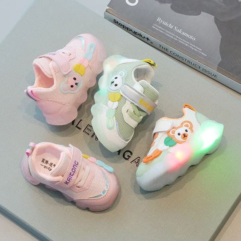 Outono novo estilo bebê criança sapatos de malha de sola macia sapatos iluminados para bebês 0-1-2 anos de idade 3 menin