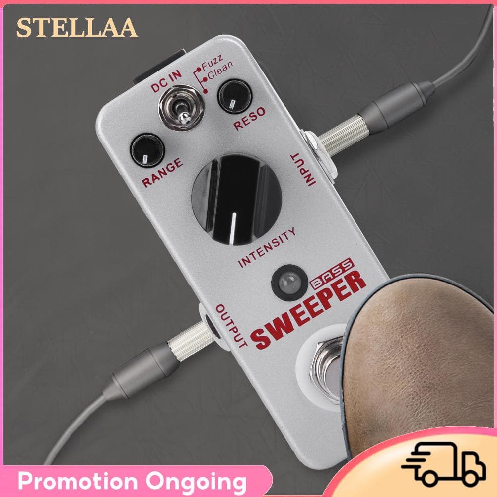 Stellaa Poenvfpo pedal de efeitos de guitarra, filtro de envelope dinâmico com modos limpo e fuzz, true bypass para