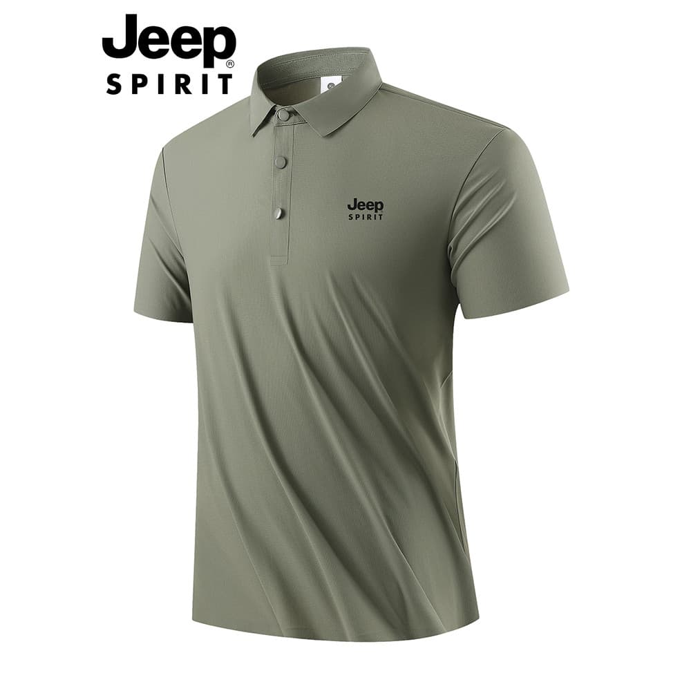 Camisa Polo masculina de manga curta JEEP SPIRIT 2026 verão novo estilo de negócios Casual Top de lapela de secagem rápi